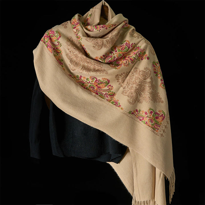 Buddha Stones Zima Kolorowe Winorośle Kwiaty Wzór Chwost Przytulny Szalik Szal - image 7