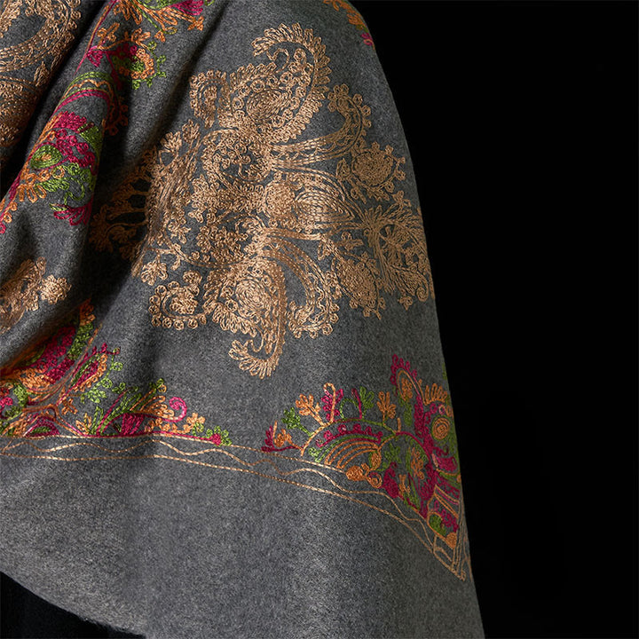 Buddha Stones Zima Kolorowe Winorośle Kwiaty Wzór Chwost Przytulny Szalik Szal - image 4