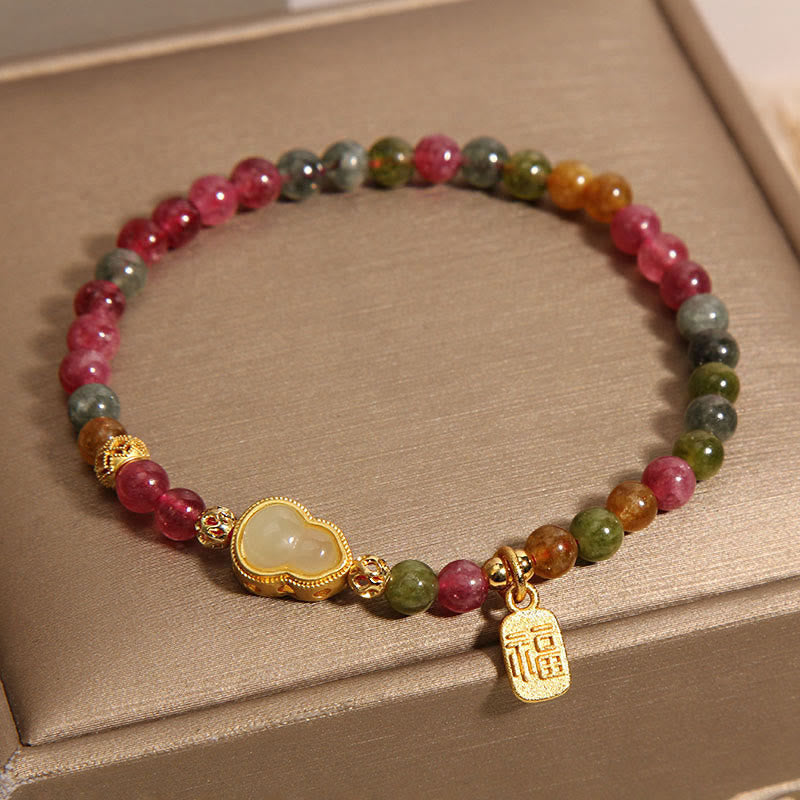 Bransoletka z kolorowym turmalinem i Buddha Stones , z pozytywnym charakterem Fu - image 3
