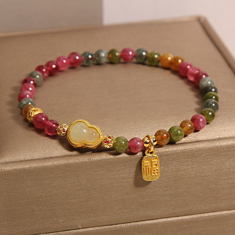 Bransoletka z kolorowym turmalinem i Buddha Stones , z pozytywnym charakterem Fu - image 1