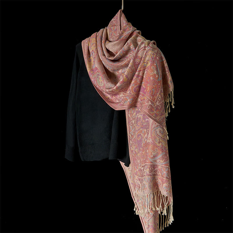 Buddha Stones, wiosenne kwiaty nerkowca, wzór, miękki szalik z frędzlami - image 2