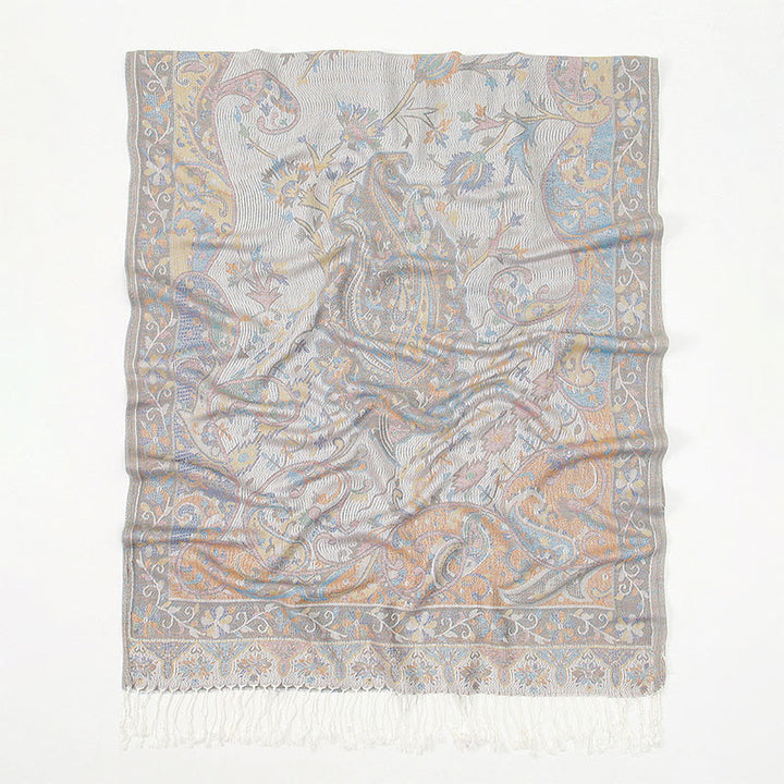 Buddha Stones, wiosenne kwiaty nerkowca, wzór, miękki szalik z frędzlami - image 9