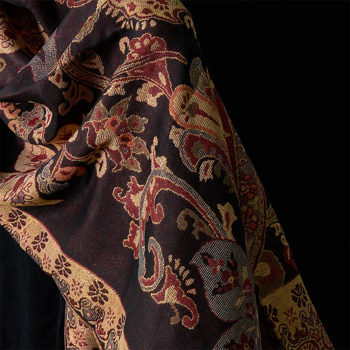 Buddha Stones, wiosenne kwiaty nerkowca, okrągły wzór geometryczny, frędzle, przytulny szalik - image 8