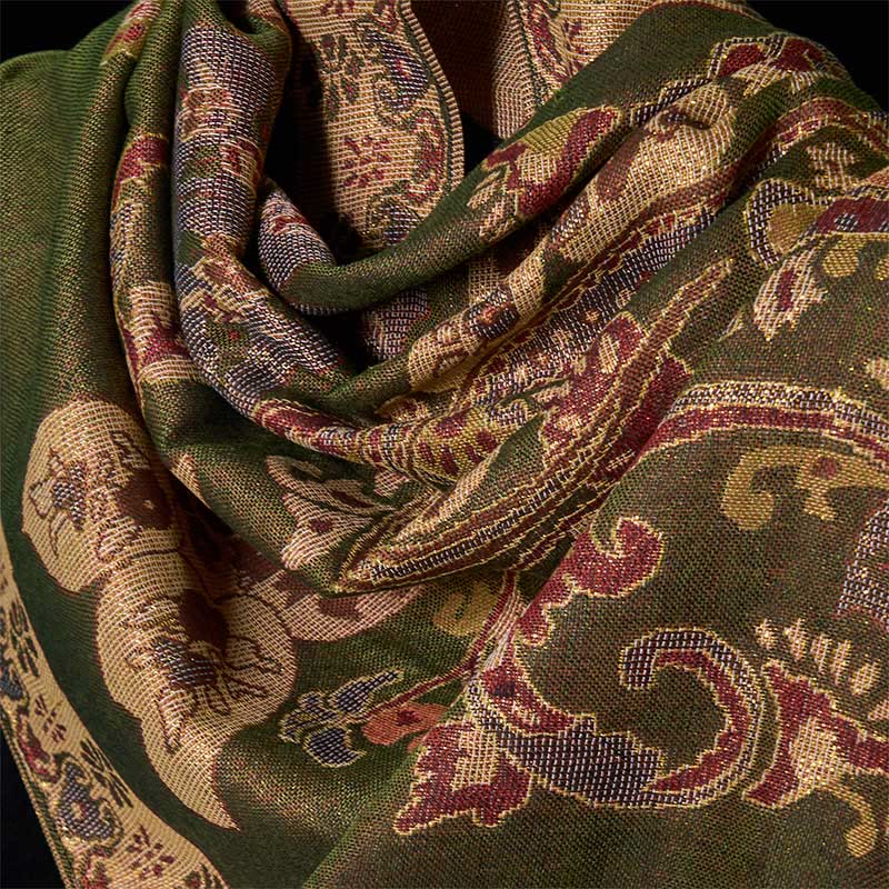 Buddha Stones, wiosenne kwiaty nerkowca, okrągły wzór geometryczny, frędzle, przytulny szalik - image 3