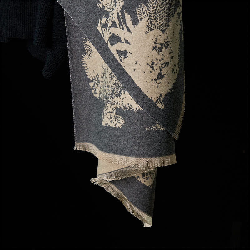 Buddha Stones Zimowy Kokosowy Wzór Zwierząt Chwost Przytulny Szalik Szal - image 23