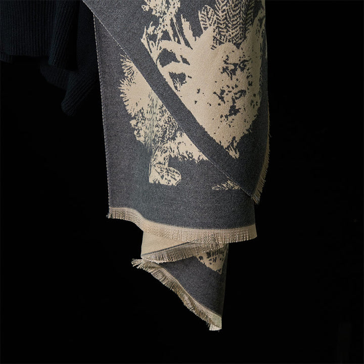 Buddha Stones Zimowy Kokosowy Wzór Zwierząt Chwost Przytulny Szalik Szal - image 23