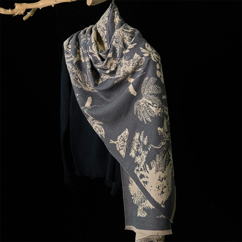 Buddha Stones Zimowy Kokosowy Wzór Zwierząt Chwost Przytulny Szalik Szal - image 20