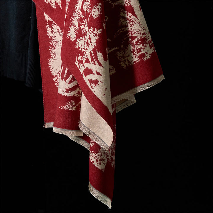 Buddha Stones Zimowy Kokosowy Wzór Zwierząt Chwost Przytulny Szalik Szal - image 17