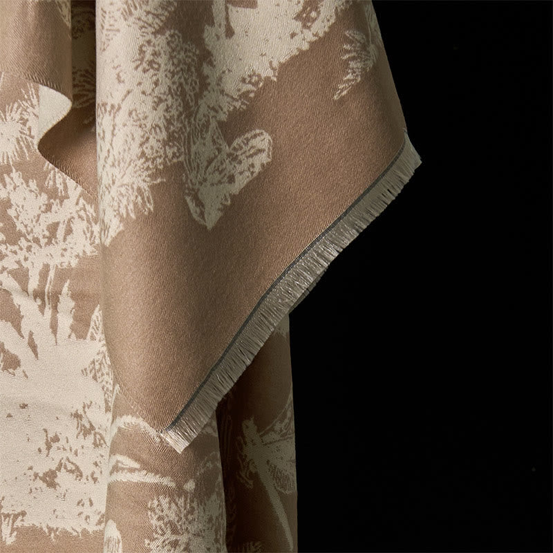 Buddha Stones Zimowy Kokosowy Wzór Zwierząt Chwost Przytulny Szalik Szal - image 4