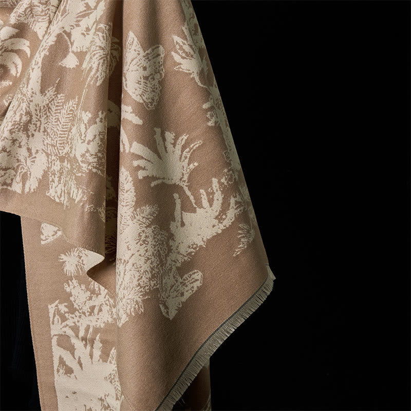 Buddha Stones Zimowy Kokosowy Wzór Zwierząt Chwost Przytulny Szalik Szal - image 5