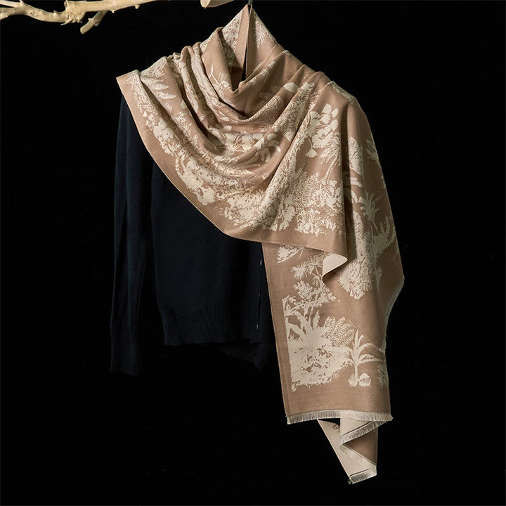 Buddha Stones Zimowy Kokosowy Wzór Zwierząt Chwost Przytulny Szalik Szal - image 1