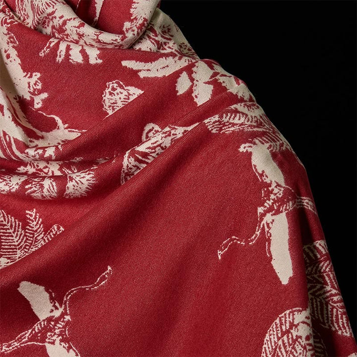 Buddha Stones Zimowy Kokosowy Wzór Zwierząt Chwost Przytulny Szalik Szal - image 16