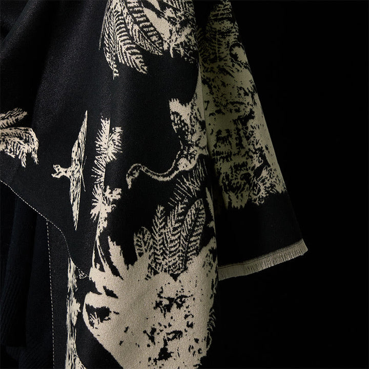 Buddha Stones Zimowy Kokosowy Wzór Zwierząt Chwost Przytulny Szalik Szal - image 10