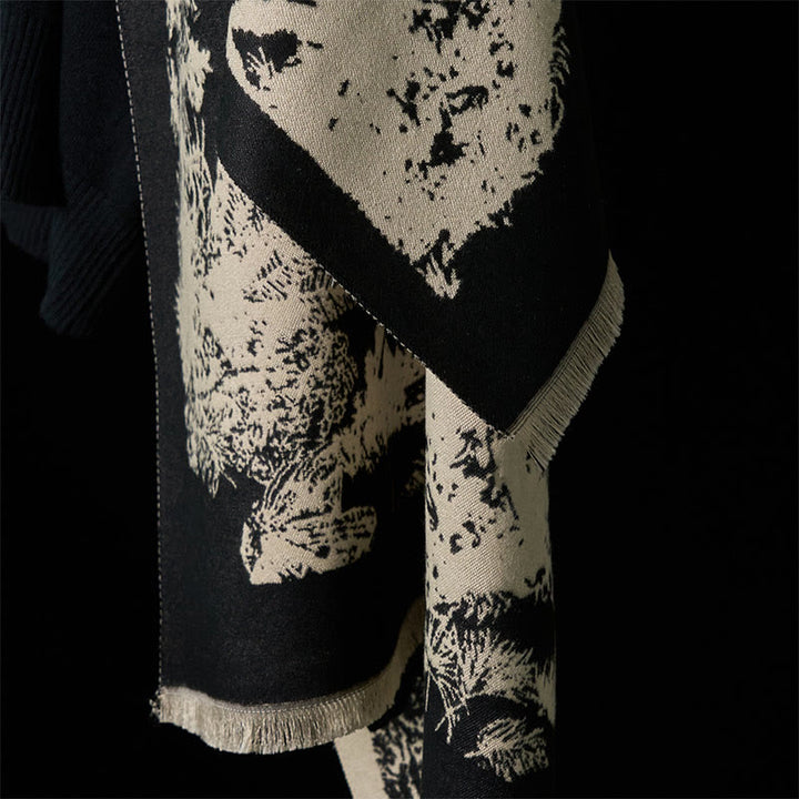 Buddha Stones Zimowy Kokosowy Wzór Zwierząt Chwost Przytulny Szalik Szal - image 11