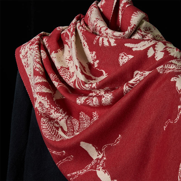 Buddha Stones Zimowy Kokosowy Wzór Zwierząt Chwost Przytulny Szalik Szal - image 15