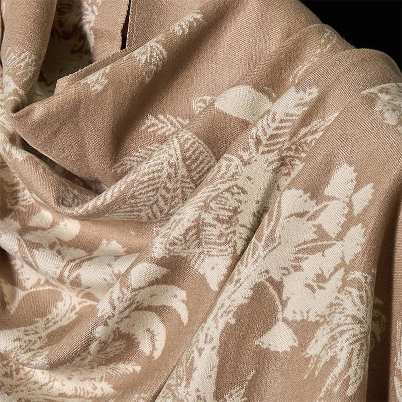 Buddha Stones Zimowy Kokosowy Wzór Zwierząt Chwost Przytulny Szalik Szal - image 3