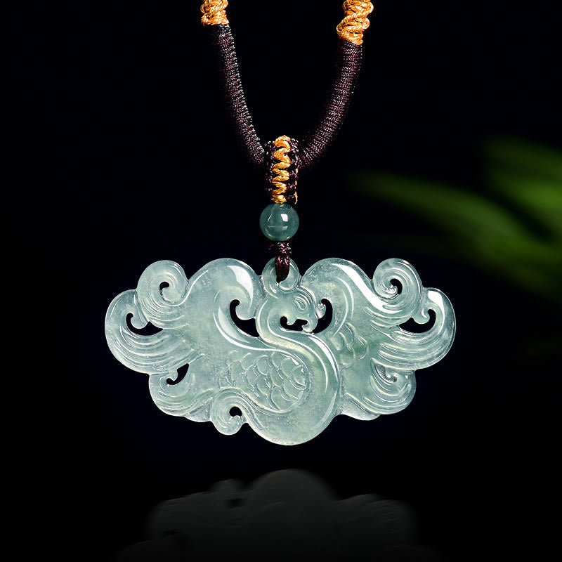 Naszyjnik z chińskiego jadeitu z Buddha Stones i wisiorkiem na sznurku - image 7