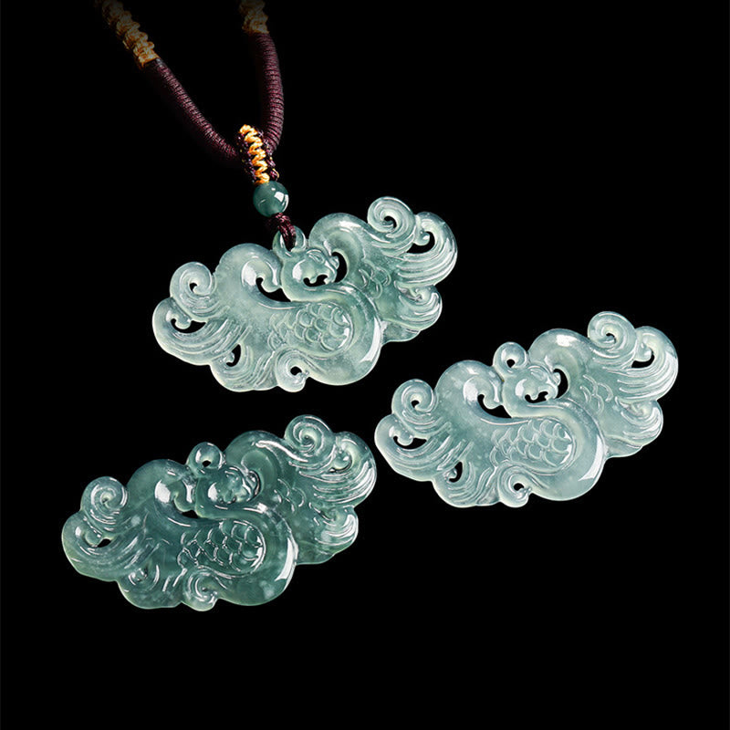 Naszyjnik z chińskiego jadeitu z Buddha Stones i wisiorkiem na sznurku - image 3