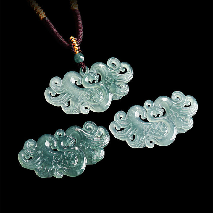 Naszyjnik z chińskiego jadeitu z Buddha Stones i wisiorkiem na sznurku - image 3
