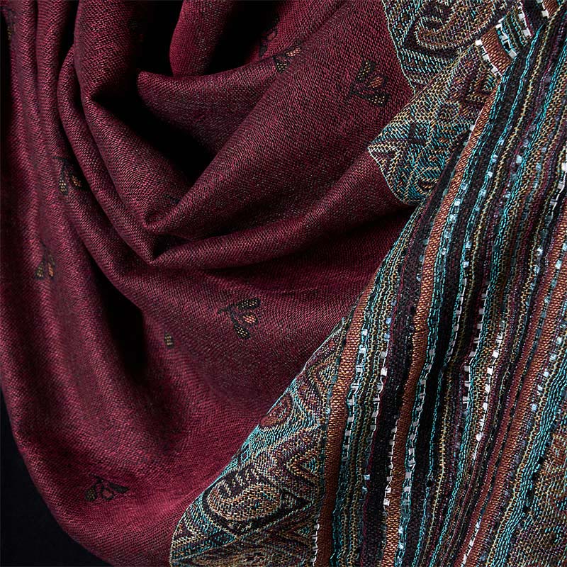 Buddha Stones Wiosenny Kwiat Nerkowca Paski Geometryczny Wzór Chwost Miękki Szal - image 9