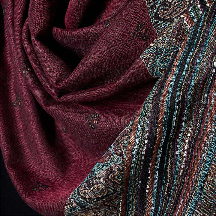 Buddha Stones Wiosenny Kwiat Nerkowca Paski Geometryczny Wzór Chwost Miękki Szal - image 9