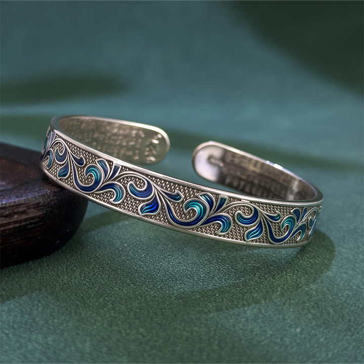 Buddha Stones, płatki winorośli, splatające gałęzie, miedziana równowaga, otwarta regulowana bransoletka - Klasyczny - image 0