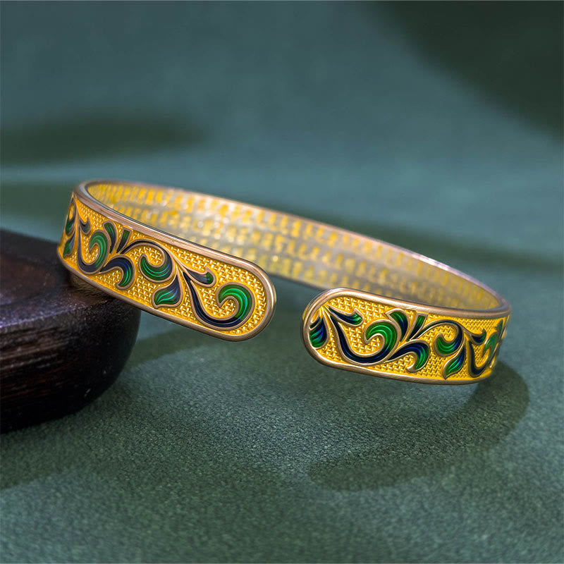 Buddha Stones, płatki winorośli, splatające gałęzie, miedziana równowaga, otwarta regulowana bransoletka - image 3