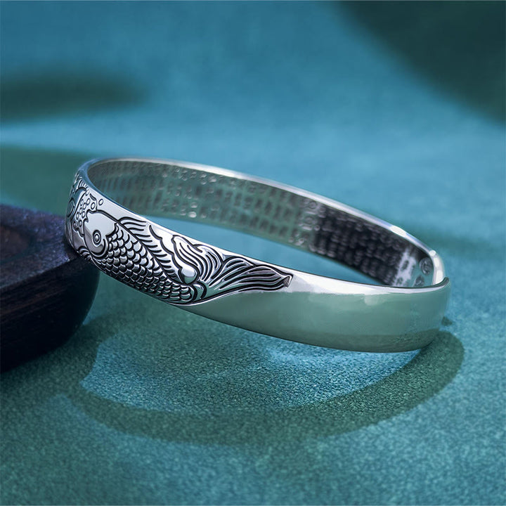 Buddha Stones, Sutra Serca, Ryba Koi, Lotos, Miedź, Bogactwo, Otwarta, Regulowana Bransoletka - image 2