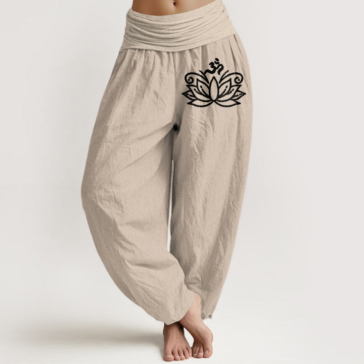 Damskie spodnie haremowe z elastycznej talii z czystej bawełny z motywem Buddha Stones - Dębnik - US22, UK/AU26, EU54 (6XL) - image 11