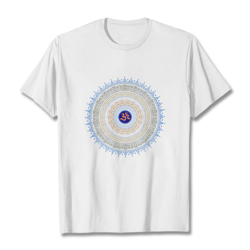 Koszulka z motywem mandali i kwiatów OM z Buddha Stones - Biały - 2XL - image 7