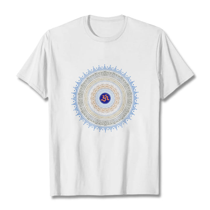 Koszulka z motywem mandali i kwiatów OM z Buddha Stones - Biały - 2XL - image 7
