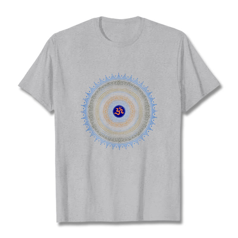 Koszulka z motywem mandali i kwiatów OM z Buddha Stones - Jasnoszary - 2XL - image 19