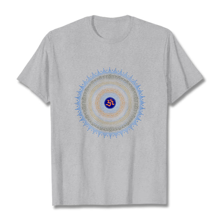 Koszulka z motywem mandali i kwiatów OM z Buddha Stones - Jasnoszary - 2XL - image 19