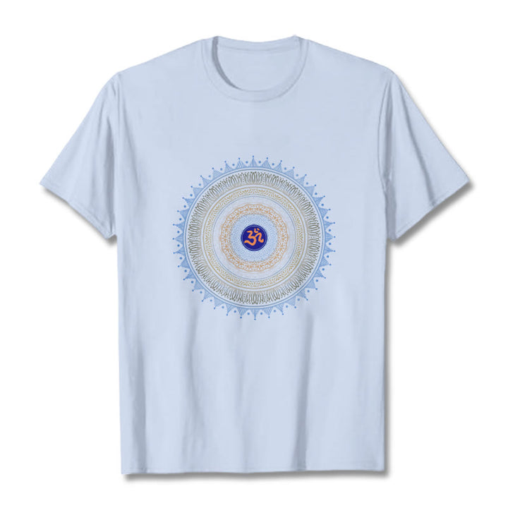 Koszulka z motywem mandali i kwiatów OM z Buddha Stones - Jasnoniebieski - 2XL - image 18