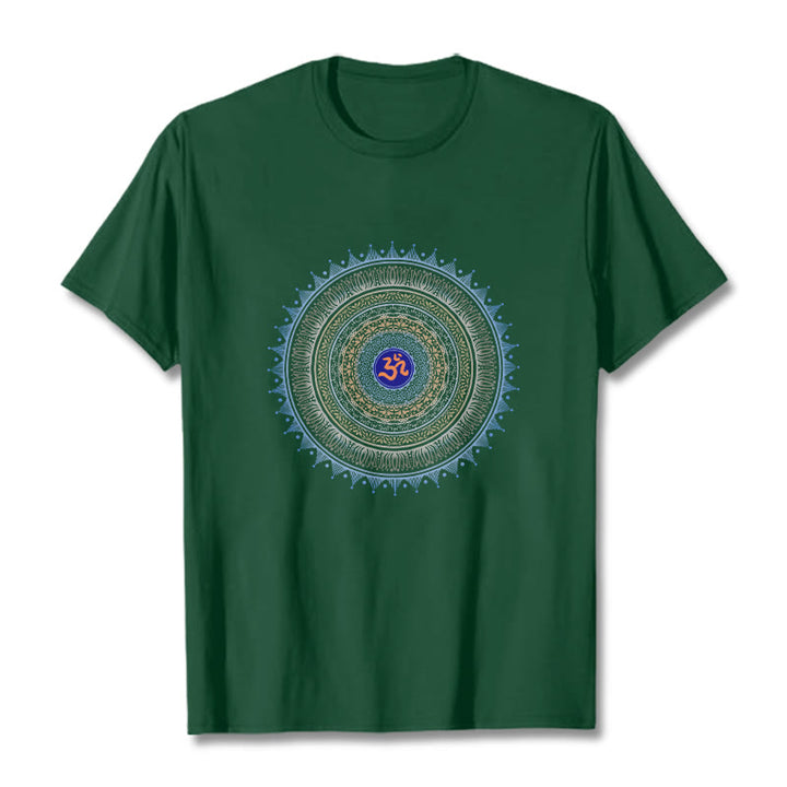 Koszulka z motywem mandali i kwiatów OM z Buddha Stones - ForestGreen - 2XL - image 5