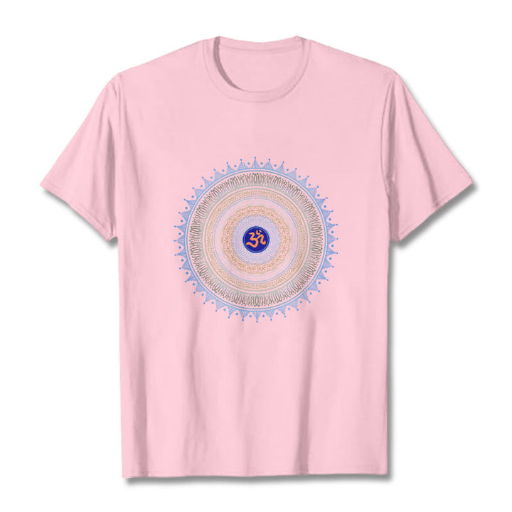 Koszulka z motywem mandali i kwiatów OM z Buddha Stones - Jasnoróżowy - 2XL - image 12