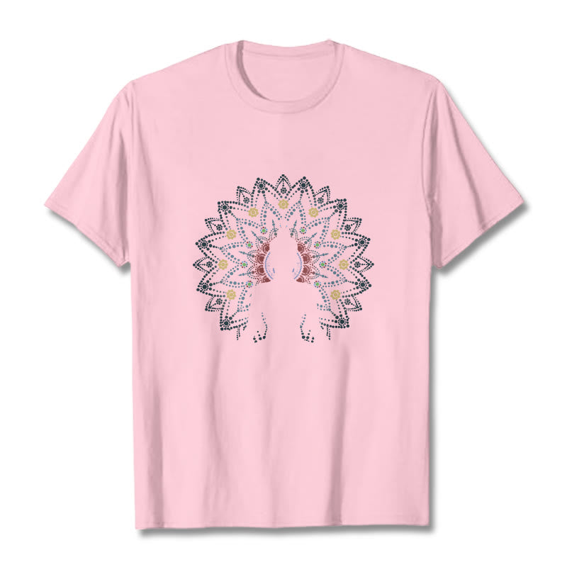 Koszulka z motywem siedzącego spokojnego Buddy z motywem kwiatów mandali z Buddha Stones Buddy - Jasnoróżowy - 2XL - image 14