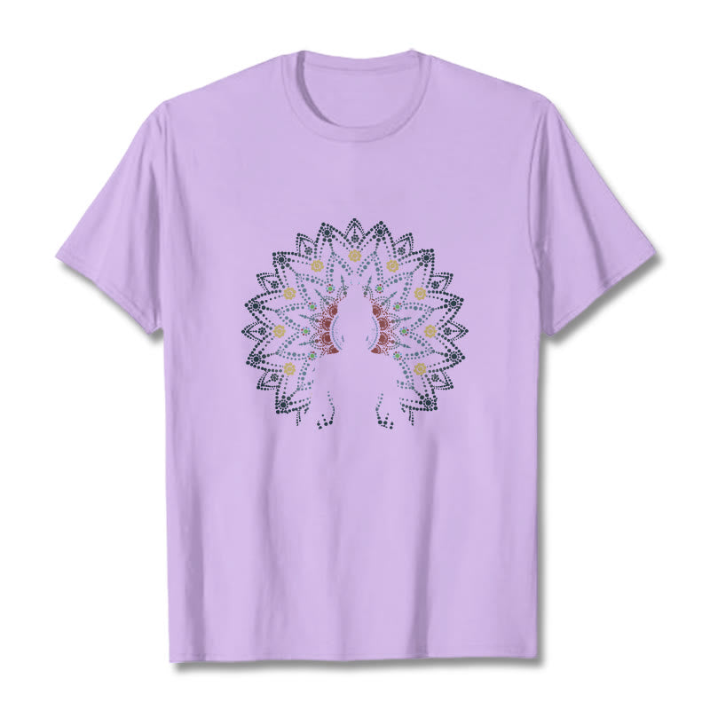 Koszulka z motywem siedzącego spokojnego Buddy z motywem kwiatów mandali z Buddha Stones Buddy - Śliwka - 2XL - image 16