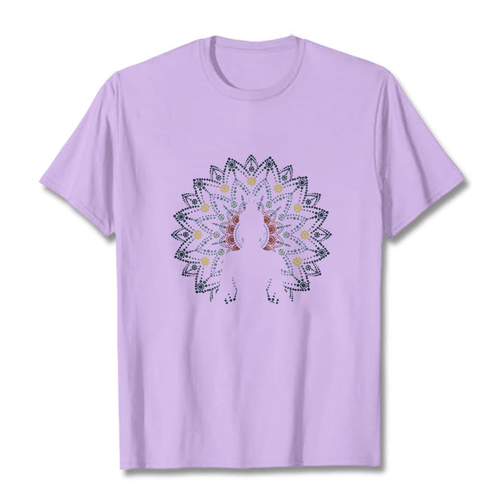 Koszulka z motywem siedzącego spokojnego Buddy z motywem kwiatów mandali z Buddha Stones Buddy - Śliwka - 2XL - image 16