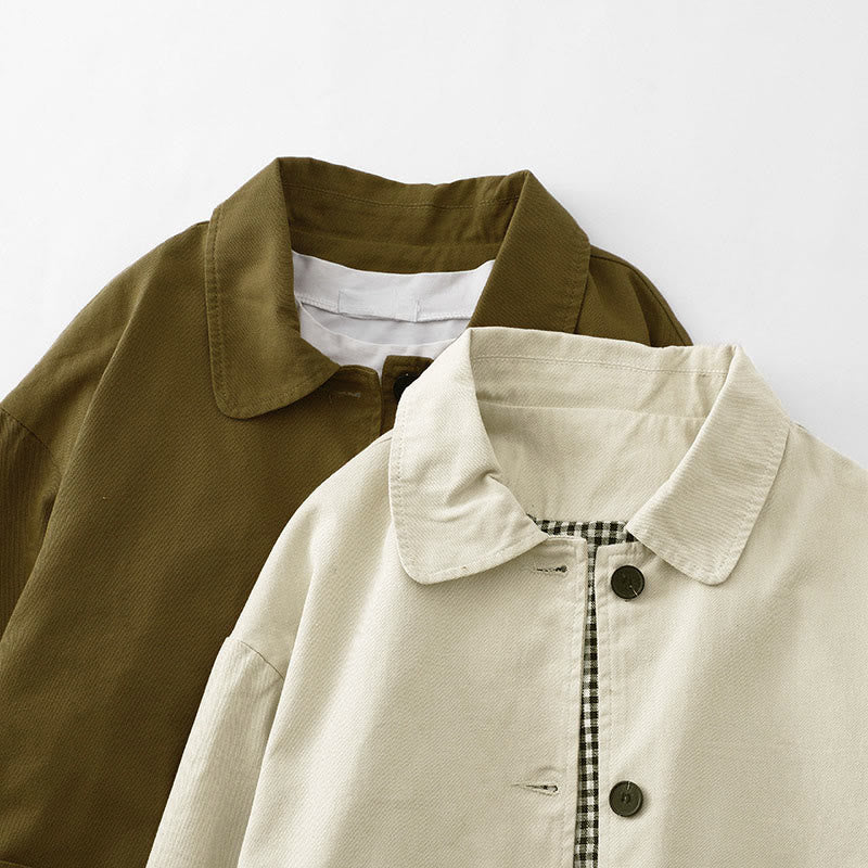 Kurtka damska Buddha Stones Commute z bawełny z kieszeniami i wzorem patchworkowym - image 3