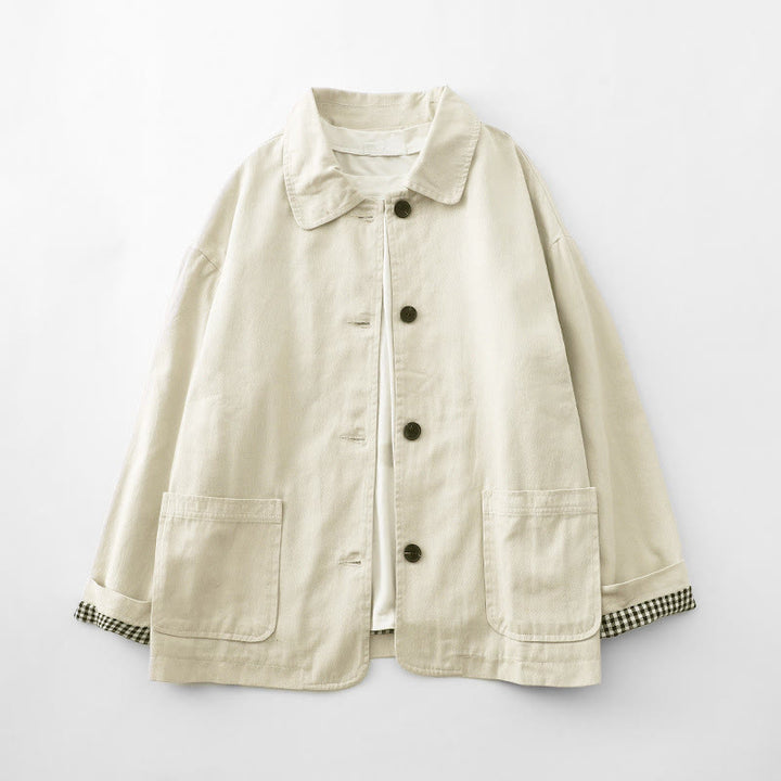 Kurtka damska Buddha Stones Commute z bawełny z kieszeniami i wzorem patchworkowym - Bielizna - US8-10，UK/AU12-14，EU40-42 (2XL) - image 6