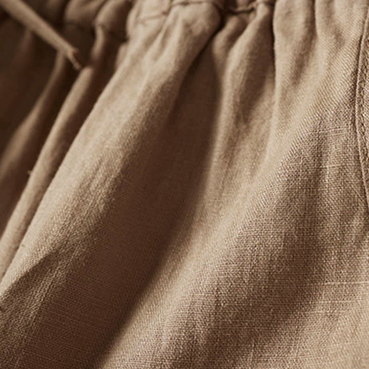 Letnie spodnie haremowe z haftem w kształcie małych kwiatów i kieszeniami z motywem Buddha Stones - image 7