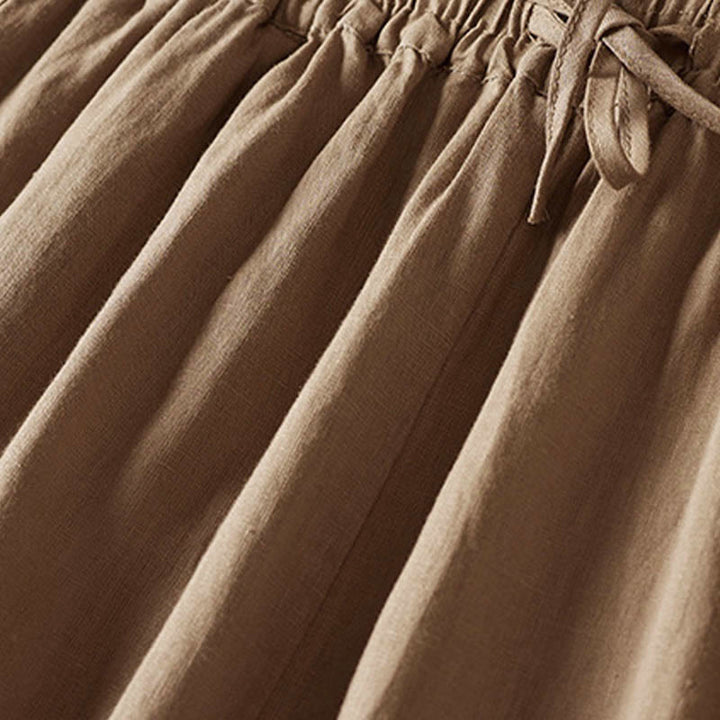 Letnie spodnie haremowe z haftem w kształcie małych kwiatów i kieszeniami z motywem Buddha Stones - image 9