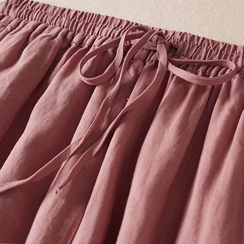 Letnie spodnie haremowe z haftem w kształcie małych kwiatów i kieszeniami z motywem Buddha Stones - image 12