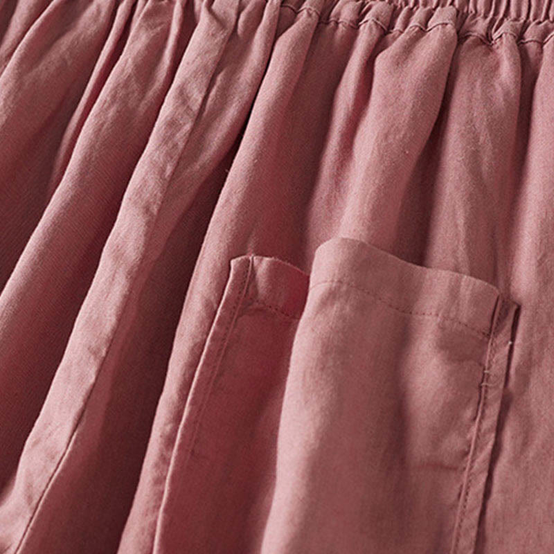 Letnie spodnie haremowe z haftem w kształcie małych kwiatów i kieszeniami z motywem Buddha Stones - image 14