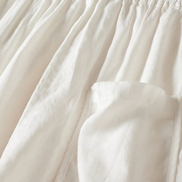 Letnie spodnie haremowe z haftem w kształcie małych kwiatów i kieszeniami z motywem Buddha Stones - image 18