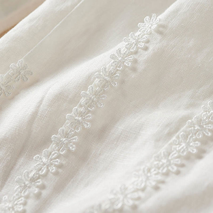 Letnie spodnie haremowe z haftem w kształcie małych kwiatów i kieszeniami z motywem Buddha Stones - image 22