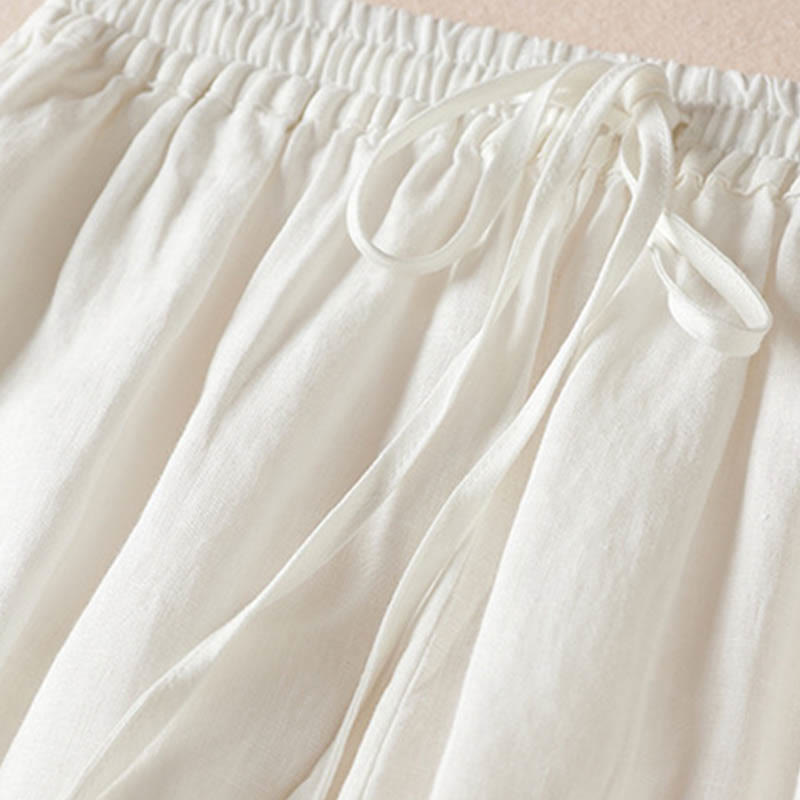 Letnie spodnie haremowe z haftem w kształcie małych kwiatów i kieszeniami z motywem Buddha Stones - image 21