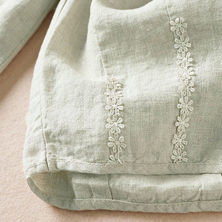 Letnie spodnie haremowe z haftem w kształcie małych kwiatów i kieszeniami z motywem Buddha Stones - image 25