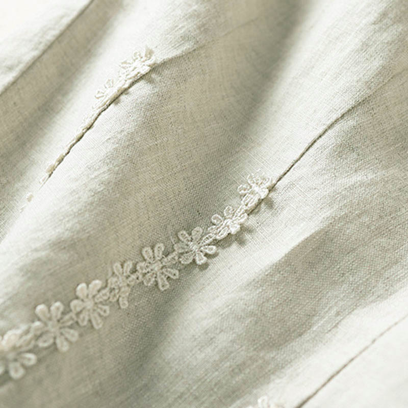 Letnie spodnie haremowe z haftem w kształcie małych kwiatów i kieszeniami z motywem Buddha Stones - image 26